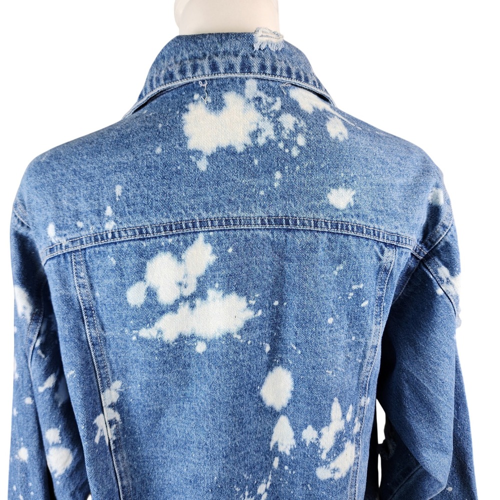 Akira Chicago Denim Jacket Womens Small Blue Bleached Distressed Grunge casual - Picture 4 of 15